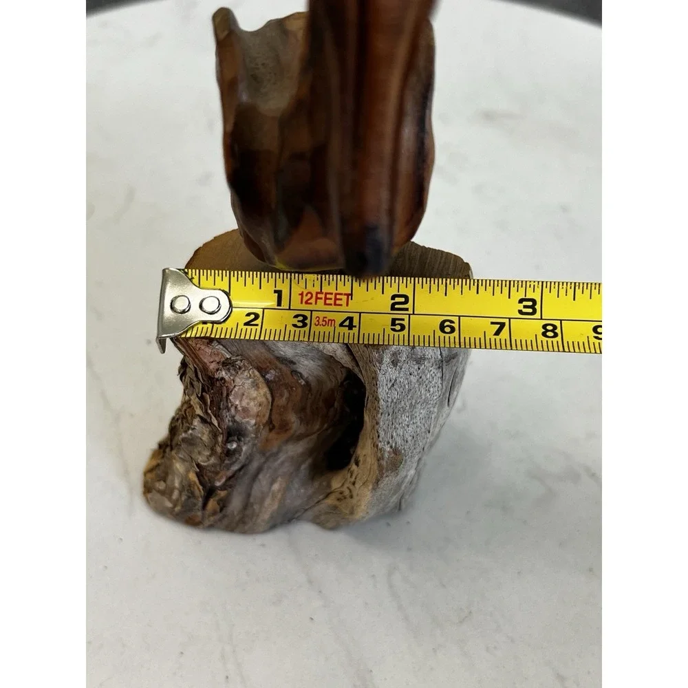 Vtg Hand Carved Wood Pelican Sculpture Driftwood Coastal Nautical Folk Art